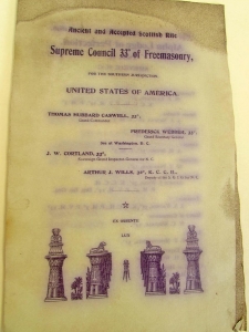 Masonic booklet, 1897