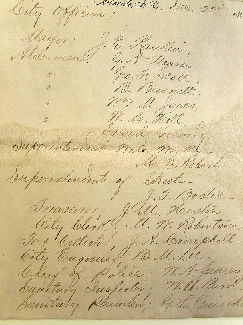 Asheville City Officials, 1894