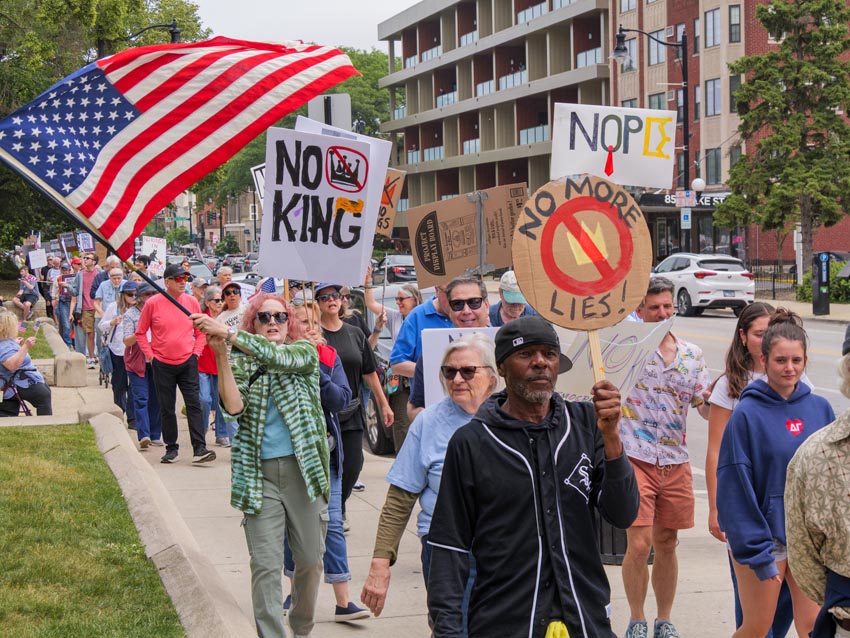 No Kings rally in Oak Park, IL 