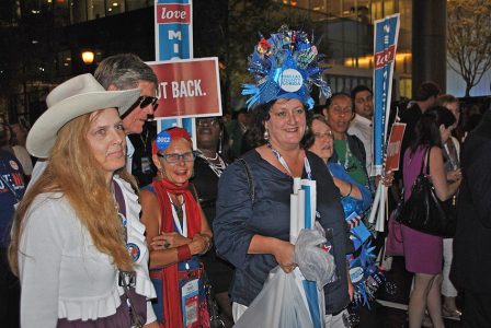 Attendees at Time Warner Arena Tuesday for Michelle Obama