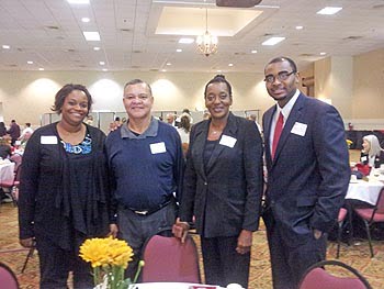 (L-R) Tiffany McDowell, Samuel Abdul-Allah, Johnnie Grant, and Jeremy Jackson. Tiffany and Jeremy were recipients of the first 100 Men and Women Minority Scholarship.