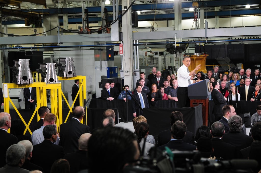 President Obama at the Linamar Plant in Asheville, NC