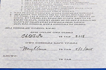 The agreement was signed in both English and Kituwah Cherokee.   Photo: Urban News