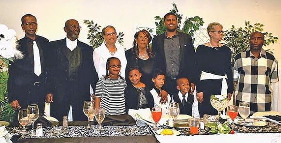 The Tucker Family (L-R): Joshua Tucker, Charlie Tucker, Claudia Tucker, Patricia “Tina” Tucker, Charles Tucker, III, Lisa Tucker, Duane Oates. Front: Great-grands: Amiah, Natilla, Toj, and Jo-Jo.  Photo: Eureka Wright