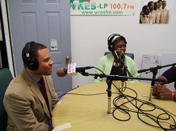 Duane Adams and Phyllis Utley, co-hosts of A-B Tech’s bi-weekly radio show on WRES 100.7
