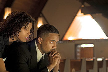 The Mountaintop features Desmond Zampella as Dr. King, and Kirby Gibson as Camae. Photo courtesy of Sean David Robinson