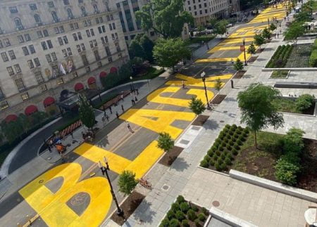 black lives matter mural on dc street