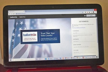 BallotTrax landing page