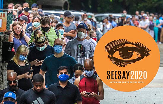 voters waiting in line