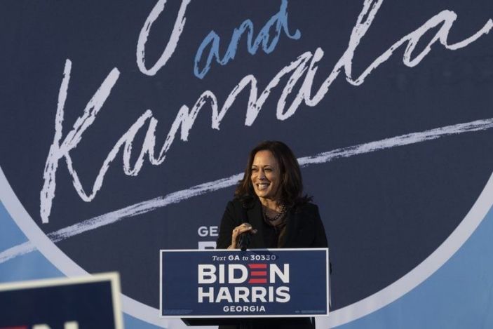 Vice presidential nominee Kamala Harris campaigning in Georgia.