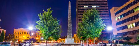 vance monument at night