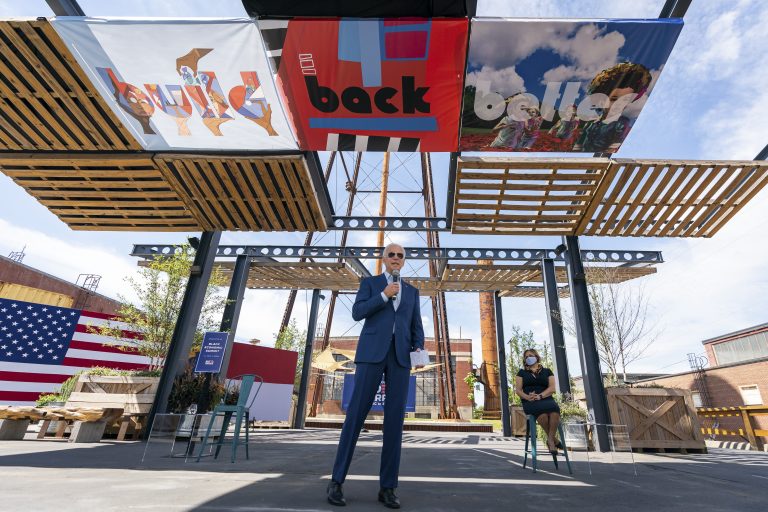 Joe Biden speaking at a rally. Photo by Adam Schultz / Biden for President