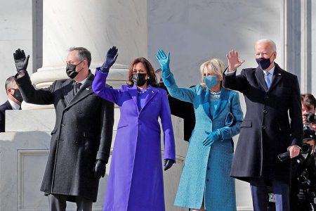 President Joe Biden, his wife Jill Biden, Vice President Kamala Harris and her husband Doug Emhoff.