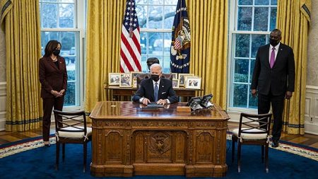 President Biden Meets With Vice President And Top Defense Advisors