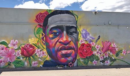 Mural of George Floyd in Denver, CO.