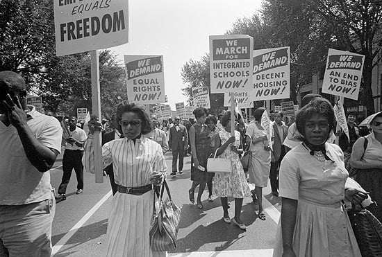 Civil rights supporters at the March on Washington, August 28, 1963.