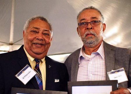 Al Whitesides (left) and Gene Bell have been named to the Order of the Long Leaf Pine. Photo: Renato Rotollo/Urban News