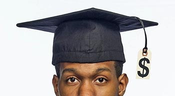 college grad with cap and dollar sign