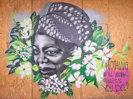 Mural of Maya Angelou by artist Elizabeth Every. Photo: Kai Lendzion