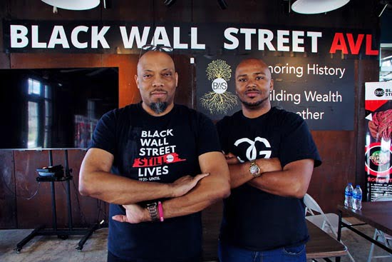 J Hackett and Bruce Waller, the founders of Black Wall Street Asheville.  Photo: Renato Rotolo/Urban News