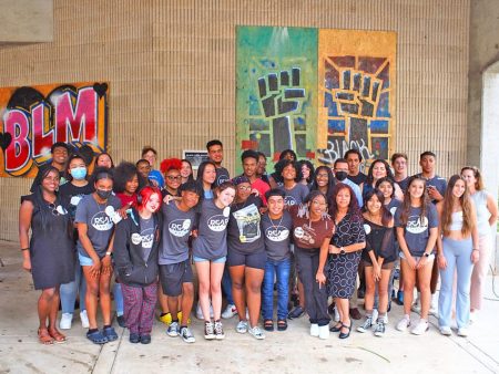 Asheville City Schools Foundation and REAP dedicated two protest murals from the summer of 2020 to Asheville High School student activists. Photo by Renato Rotollo