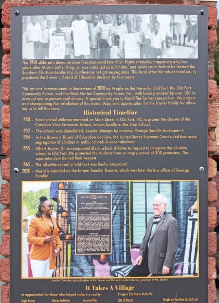 Plaque at entryway to the Catawba Vale Business Incubator.