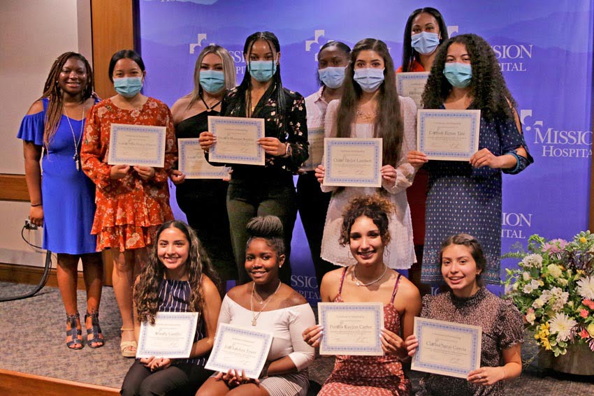 Past recipients of Mission Health’s Kesha Young Health Careers Scholarship.