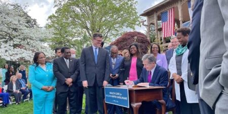 Governor Roy Cooper signs House Bill 76, Access to Healthcare Options, into law.