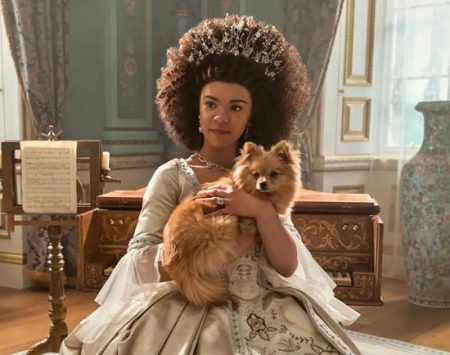 India Amarteifio as Young Queen Charlotte.