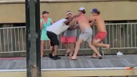 Damien Pickett is attacked by whites.