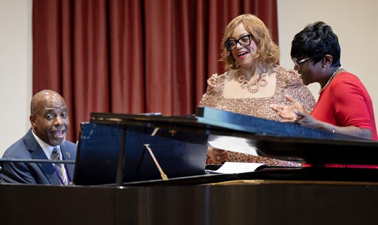 Alumni Larry Naylor, Carolyn Fuller Miller, and Linda Hicks Burris perform during last year’s African American Alumni and Friends Reunion.