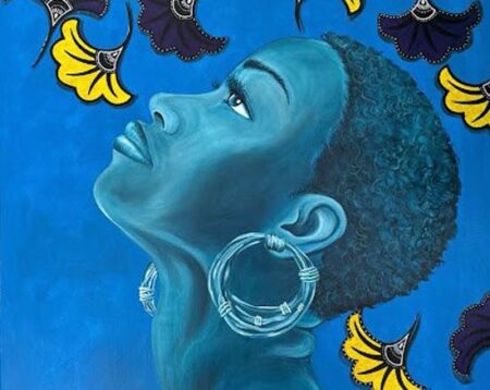 “Blueprint,” 24" x 36" acrylic on canvas, 2025 by Jenny Pickens.