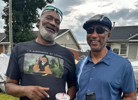 Randall Richardson and childhood friend Calvin Cannady, who was an outstanding basketball player.