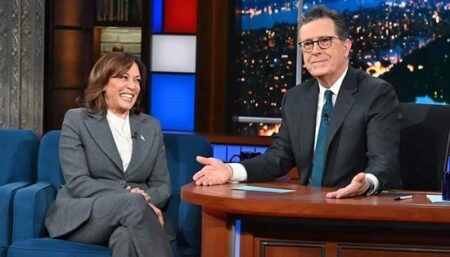 Kamala Harris Talks with Stephen Colbert