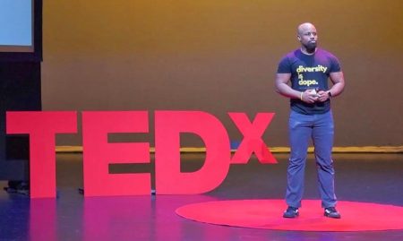 J Hackett spoke at TEDxAsheville in 2022. Photo: Brenden Almand Photography