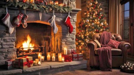 cozy holiday fireplace