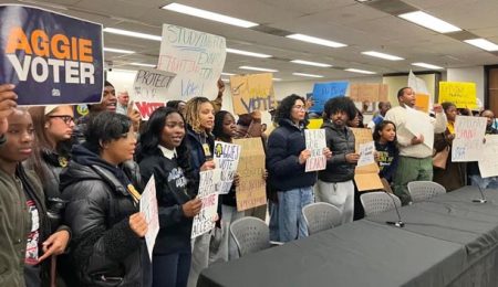Students from NC A&T State University protest