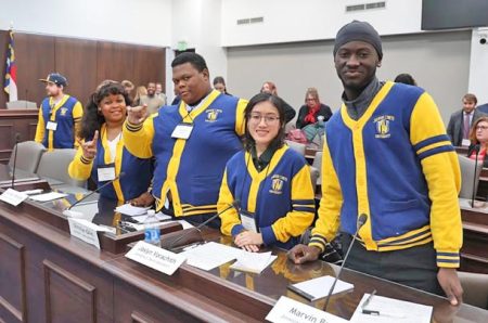 JCSU students at ethics bowl: Holiness Mhlanga, Christian Smith, Jaslyn Vorachith, and Marvin Brown.