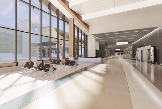 Rendering of new terminal at Asheville Regional Airport 