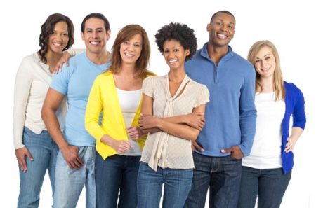 Diverse group of friends