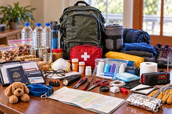 Each member of the household will need a go-bag stocked with necessities.