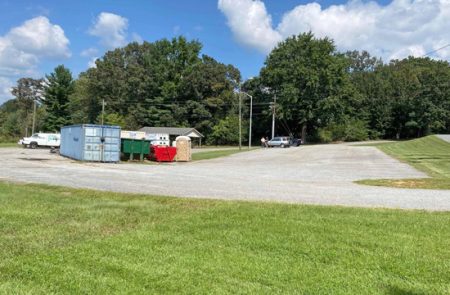 This parking lot on A-B Tech’s campus has been transformed into a wetland.