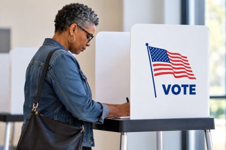 Voter at Polling Booth